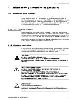 Manual de servicio del indicador ZM301
7
1.1
Acerca de este manual
1
Información y advertencias generales
1.1
Acerca de es