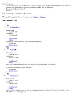 Asker's Comment:
This answer will help anyone who wants to learn Tagalog, the links and books I have found to be excellent an