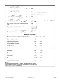 Earth Mat Design Calculation Report | PDF | Electrical Resistivity And ...