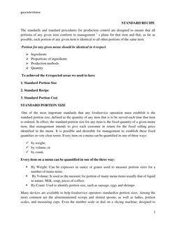 Standardized Recipe Guidelines | PDF | Recipe | Restaurants