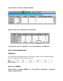 Luego procedemos a ingresar los datos del problema: 
 
 
 
 
 
 
 
 
Elegimos la opción solve y obtendremos la solución óptim