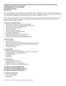 Adult Speech and Language Disorders: Evidence-Based Practice, Goal Writing, and Treatment Planning 
Gabrielle Zimmer, M.S., C