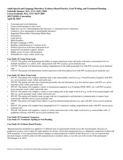 Adult Speech and Language Disorders: Evidence-Based Practice, Goal Writing, and Treatment Planning 
Gabrielle Zimmer, M.S., C