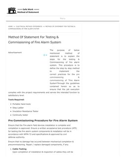 Method of Statement For Testing & Commissioning of Fire Alarm System ...