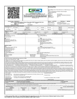 1) "Policy Issuing Office: Delhi", 2) "Consolidated Stamp Duty deposited as per the order of Government of National Capital T