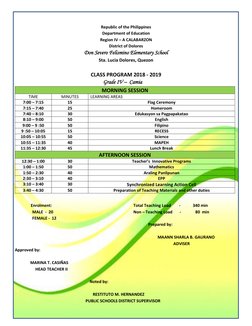 Republic of the Philippines 
Department of Education 
Region IV – A CALABARZON 
District of Dolores 
Don Severo Felismino E