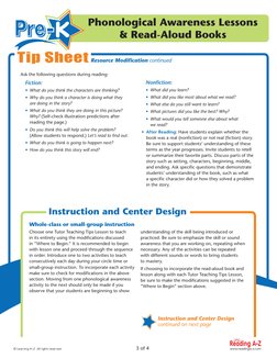 www.readinga-z.com
© Learning A–Z  All rights reserved.
Tip Sheet
Phonological Awareness Lessons 
& Read-Aloud Books
3 of 4
A