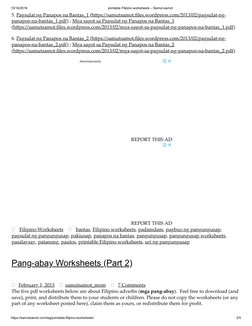 Samut Samot Worksheets.pdf Printable Filipino Worksheets - Samut-Samot PDF | PDF | Adverb | Semiotics
