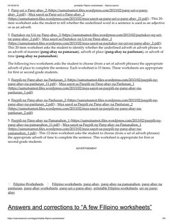 Samut Samot Worksheets.pdf Printable Filipino Worksheets - Samut-Samot PDF | PDF | Adverb | Semiotics