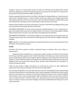 Through a Decision on Zoning dated January 20, 2010, the Municipal Zoning Administrator denied 
petitioner’s application on t