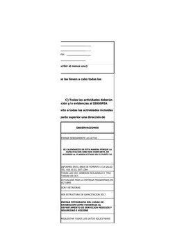 de Actividades para las 
s de Seguridad e Higiene
Teléfono:
rreo electrónico de contacto con la Comisión (escribir al menos