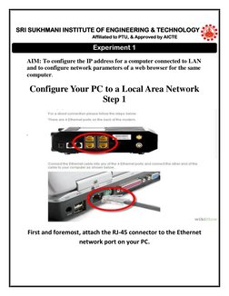 SRI SUKHMANI INSTITUTE OF ENGINEERING & TECHNOLOGY 
Affiliated to PTU, & Approved by AICTE 
 
AIM: To configure the IP