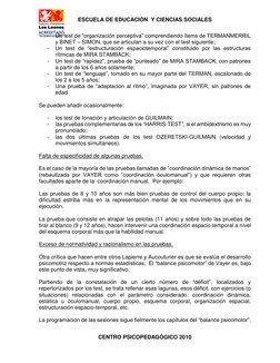 ESCUELA DE EDUCACIÓN  Y CIENCIAS SOCIALES 
 
CENTRO PSICOPEDAGÓGICO 2010 
 
- 
Un test de “organización perceptiva” comprendi