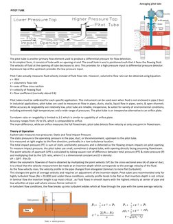 PITOT TUBE 
 
 
 
 
 
 
 
 
 
 
 
 
 
The pitot tube is another primary flow element used to produce a differential pressu