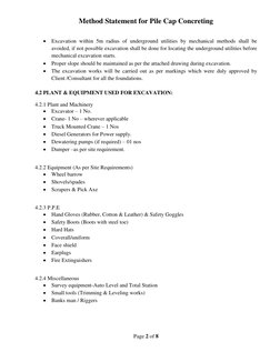 Pile Cap Concreting Method Statement | PDF | Concrete | Deep Foundation