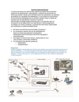 TEXTOS DISCONTINUOS 
La lectura de textos con este formato supone el empleo de los procesos 
cognitivos de identificación, in