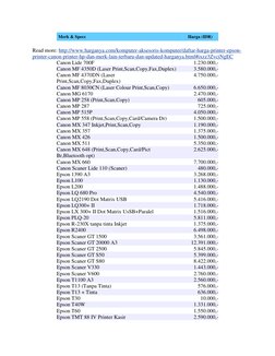 Daftar Harga Printer Terbaru 2023 | PDF | Technology & Engineering