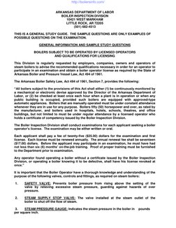 ARKANSAS DEPARTMENT OF LABOR 
BOILER INSPECTION DIVISION 
10421 WEST MARKHAM 
LITTLE ROCK, AR 72205 
(501) 682-4513 
 
THIS I