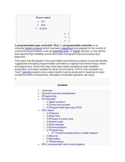 Process control 
 
PLC 
 
DCS 
 
SCADA 
 
v  (https://en.wikipedia.org/wiki/Template:Manufacturing)
 
t 
 
e 
A program