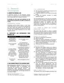 GENERAL PRINCIPLES 
 
REMEDIAL LAW 
LA SALLIAN COMMISION ON BAR OPERATIONS 
1 
I. General 
Principles 
A. CONCEPT OF REMEDIAL