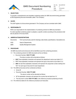 QMS Document Numbering Procedure | PDF | Specification (Technical ...