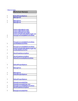 Worksheet Name(s)
!
DefaultProjectOptions
!
MatingPorts
!
MatingPorts
!
MatingPorts
!
!
!
!
PipingCommodityMatlControlData
!