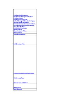 WeldTypeRule
StandardNotesData
BoltSelectionFilter
PipingCommodityMatlControlData
FluidDensityRule
PipingCommodityFilter
Mati