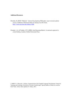 © 2009.H. L. Meacock, A. Skene, Communication Café, English Language Development, Centre for 
Teaching and Learning, Universi