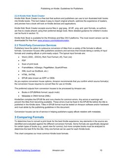 Publishing on Kindle: Guidelines for Publishers 
Kindle Publishing Guidelines 
Amazon.com 
10 
2.2.4 Kindle Kids' Book Creato