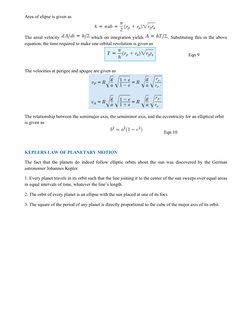 Area of elipse is given as 
 
The areal velocity 
which on integration yields 
. Substituting this in the above 
equation, th