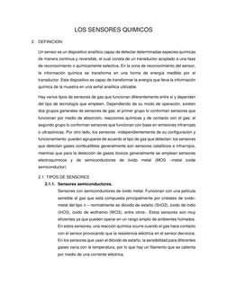 LOS SENSORES QUIMICOS 
2. DEFINICION: 
Un sensor es un dispositivo analítico capaz de detectar determinadas especies químicas