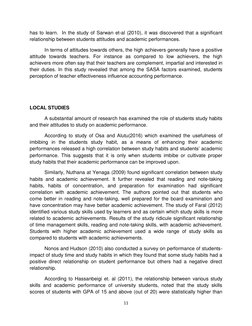 11 
 
has to learn.  In the study of Sarwan et-al (2010), it was discovered that a significant 
relationship between students