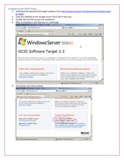 Configuring the iSCSI Target
1-      Download the required iSCSI target software from http://www.microsoft.com/download/en/de