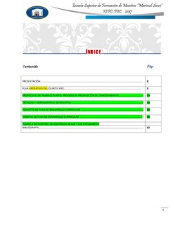 4 
 
Escuela Superior de Formación de Maestros “Mariscal Sucre” 
IEPC-PEC    2017 
 
 
 
Contenido 
Pág. 
 
 
PRESE