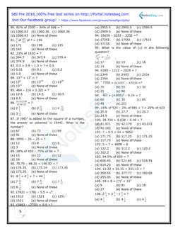 5
80. 81% of 2300 – 34% of 596 = ?
(a) 1060.63
(b) 1060.36 (c) 1660.36
(d) 1006.63 (e) None of these
81.
9
5 of
265
513 o