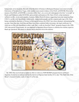 background, at two locations. Records of his Bachelor of Science in Biological Sciences were removed at the 
University of