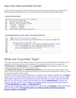 Maps in Data Tables with Multiple Test Data 
 
In this test we will pass Username and Password two times to the test step. So