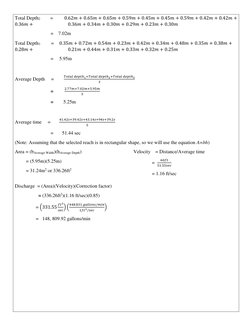 Total Depth2 
     = 
 0.62𝑚+ 0.65𝑚+ 0.65𝑚+ 0.59𝑚+ 0.45𝑚+ 0.45𝑚+ 0.59𝑚+ 0.42𝑚+ 0.42𝑚+
0.36𝑚+                       