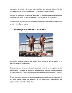 los puestos directivos o de mayor responsabilidad son quienes desempeñan las 
funciones de dirigir, motivar o supervisar a lo