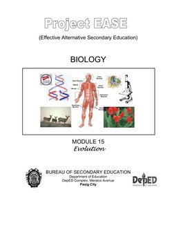 (Effective Alternative Secondary Education) 
  
BIOLOGY 
 
  
  
  
  
  
  
  
  
 
MODULE 15 
Evolution 
  
  
BU