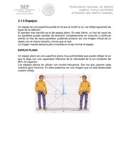TECNOLÓGICO NACIONAL DE MÉXICO 
CAMPUS TUXTLA GUTIERREZ 
EXTENSION SAN MARTIN CHAMIZAL 
3.1.5 Espejos:  
 
Un espejo es u