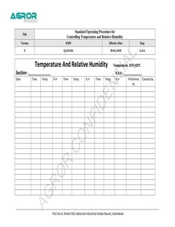 SOP for Temperature and Humidity Control | PDF | Quality Assurance ...
