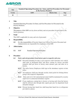 Entry and Exit SOP for Factory Personnel | PDF | Government Information ...