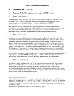 Contains Nonbinding Recommendations 
 
4 
III. 
QUESTIONS AND ANSWERS 
 
1. 
Please clarify the following terms as they relat