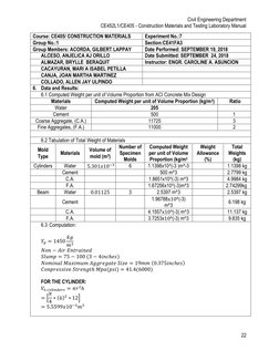 Civil Engineering Department 
CE452L1/CE405 - Construction Materials and Testing Laboratory Manual 
22 
 
Course: CE405/ CONS