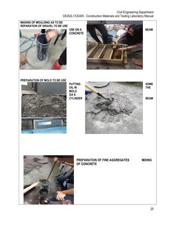 Civil Engineering Department 
CE452L1/CE405 - Construction Materials and Testing Laboratory Manual 
25 
 
MAKING OF MOULDING