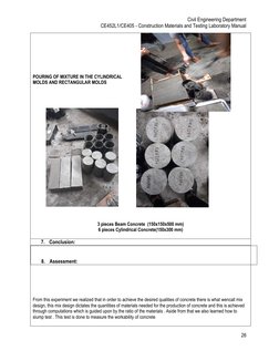 Civil Engineering Department 
CE452L1/CE405 - Construction Materials and Testing Laboratory Manual 
26 
 
 
 
 
 
 
 
 
POURI