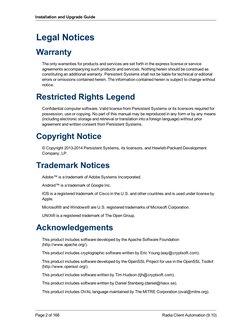 Legal Notices
Warranty
The only warranties for products and services are set forth in the express license or service
agreemen