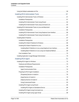 Using the Default unattended.xml File
59
Installing RCA Administrator Tools
61
Installing RCA Administrator Tools on Windows