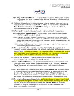 AL JERI TRANSPORTATION COMPANY 
Procedure: [Internal Auditing Proc. Title] 
Rev. [Rev Number] 
 
 
Page 3 of 5 
 
4.8.6. Step